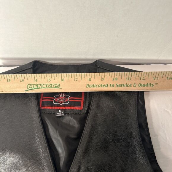 First Classic Women’s Leather Biker Vest Size Small Black Braided Lace Sides - Picture 4 of 10